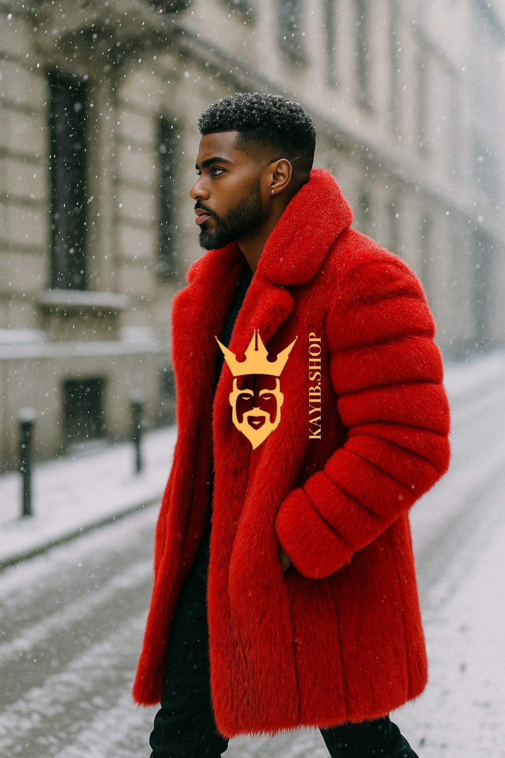 Men’s Natural Long Fox Fur Coat – Genuine Luxury Winter Outwear