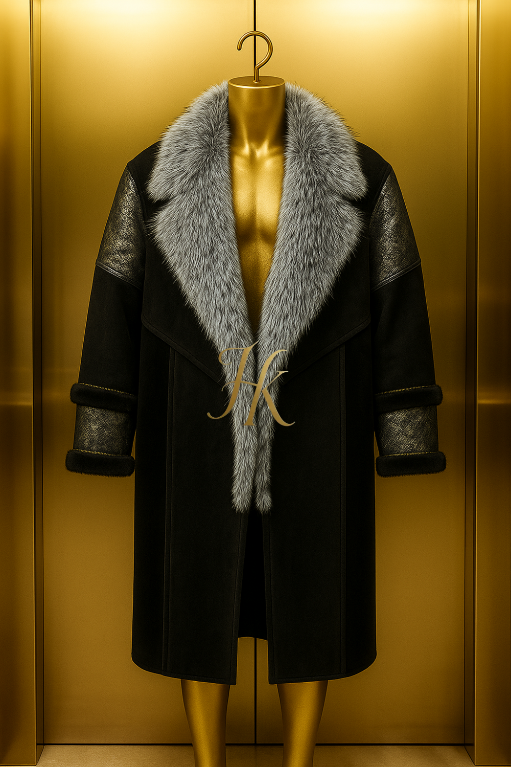 Men’s Premium Faux Fox Fur Coat – Thick Warm European Winter Jacket with Fur Collar