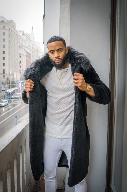 Premium Handmade Men's Teddy Designer Coat - Stay Warm and Stylish in Extreme Cold Temperatures - Crafted from High-Quality Fur