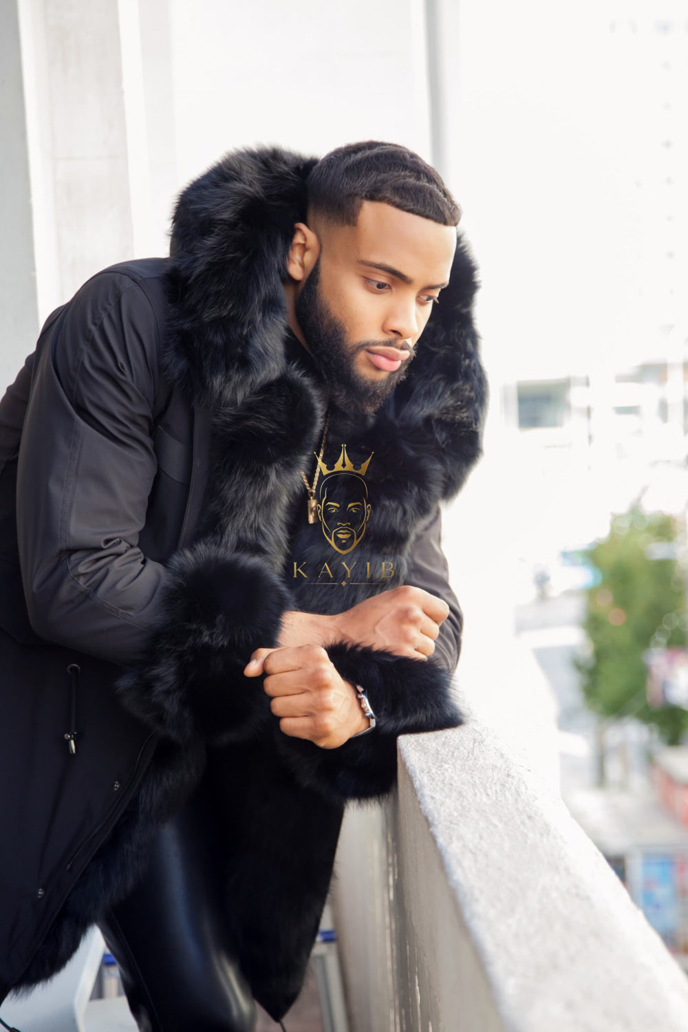 Premium Men's Fur Parka - Versatile, Handmade, and Waterproof