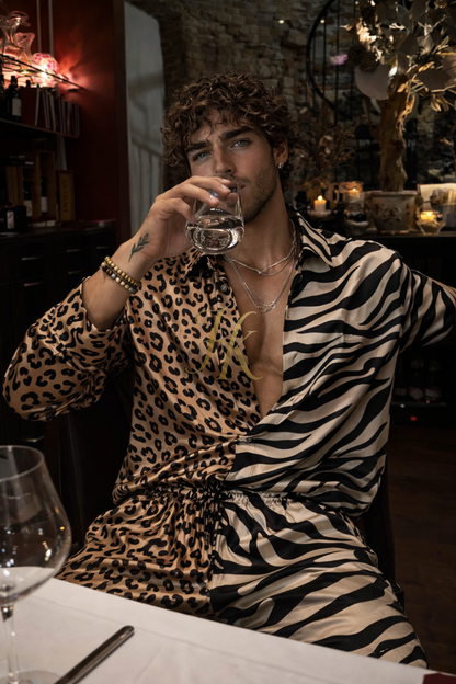 Velvet Eclipse Silk Set – Men’s Luxury Statement Shirt & Pants - kayibstrore