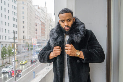<transcy>Parka impermeable para hombre, chaqueta de invierno, nueva moda, abrigo largo de piel de conejo, Parkas para hombre, prendas de vestir exteriores de piel de zorro natural, ropa de calle</transcy>