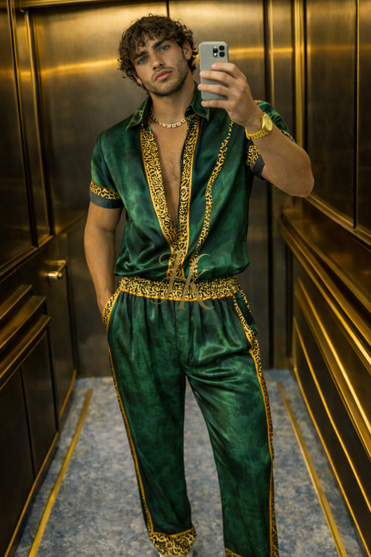 Luxury Men’s Silk Satin Set | Limited Edition Silk Shirt & Pants