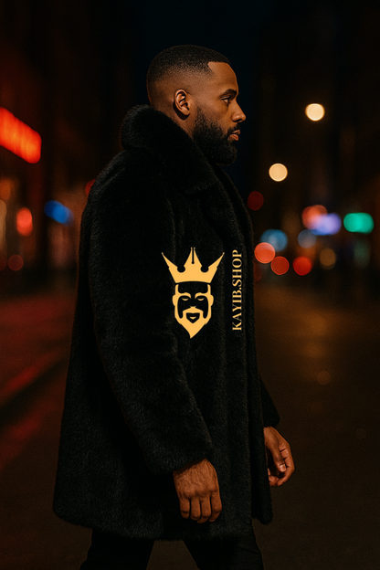 Luxury Black Fox Fur Coat – Timeless Statement Piece