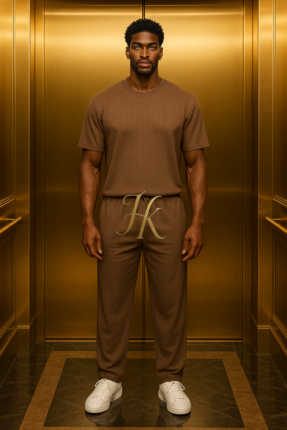 Men’s Summer Cotton Set – T-Shirt & Pants Two-Piece Outfit