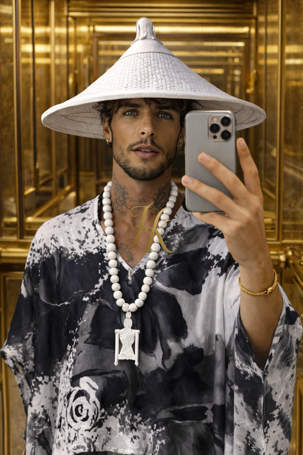 Men’s Refined Silk Ensemble – Long Sleeve Top & Tailored Pants