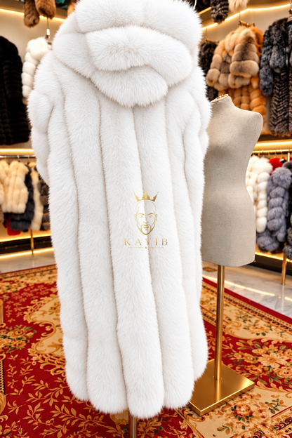 The White Emperor Coat – Luxury White Fur Coat | KAYIB