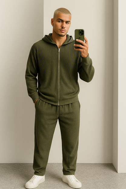 Conjunto de vestido de seda de lujo para hombre rojo
