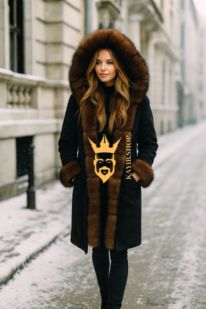 Couple’s Parka with Genuine Fox Fur – Luxury Style for Two