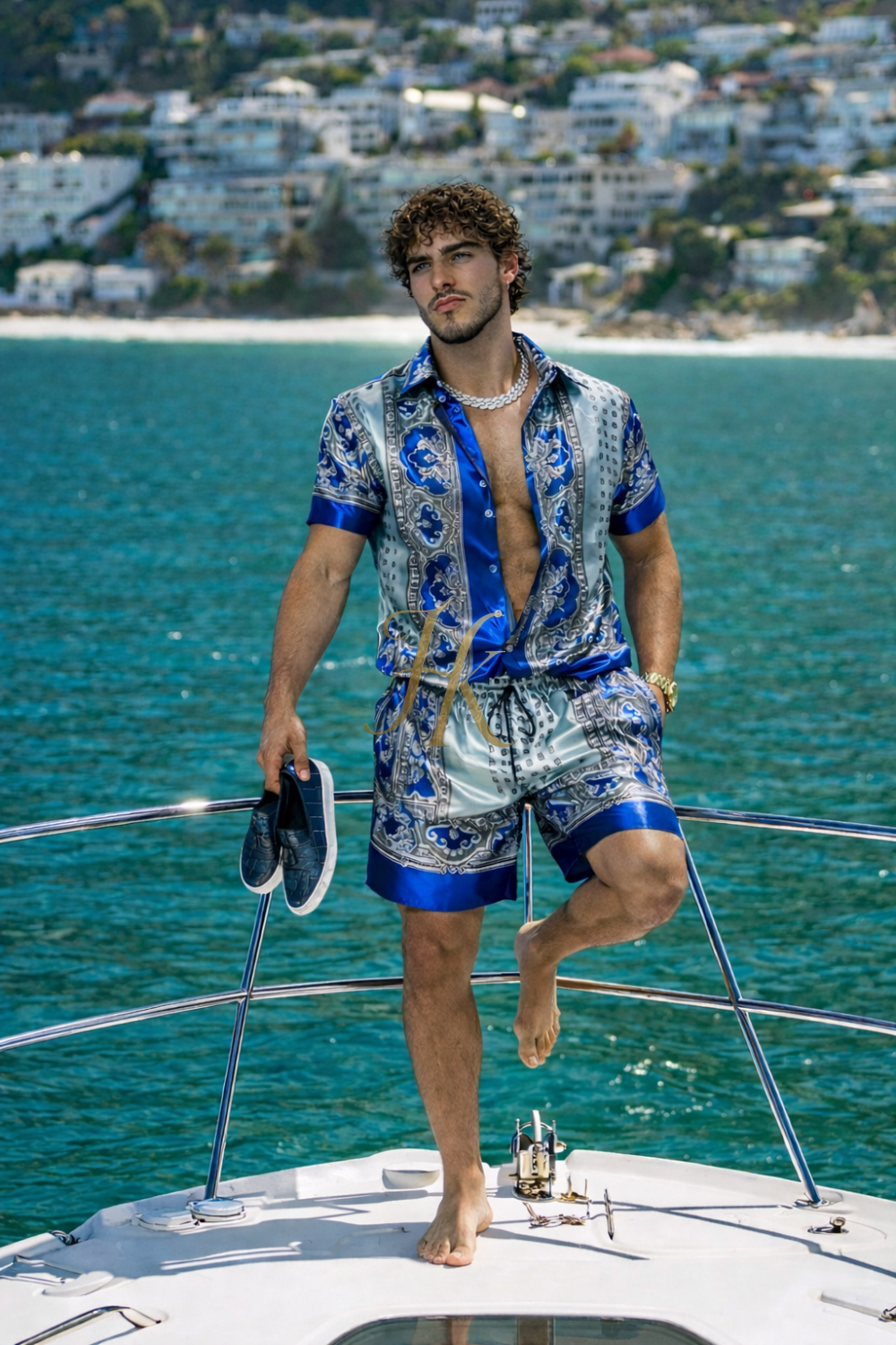 Pure Silk Satin Set – Men’s Shirt & Shorts (Limited Edition)