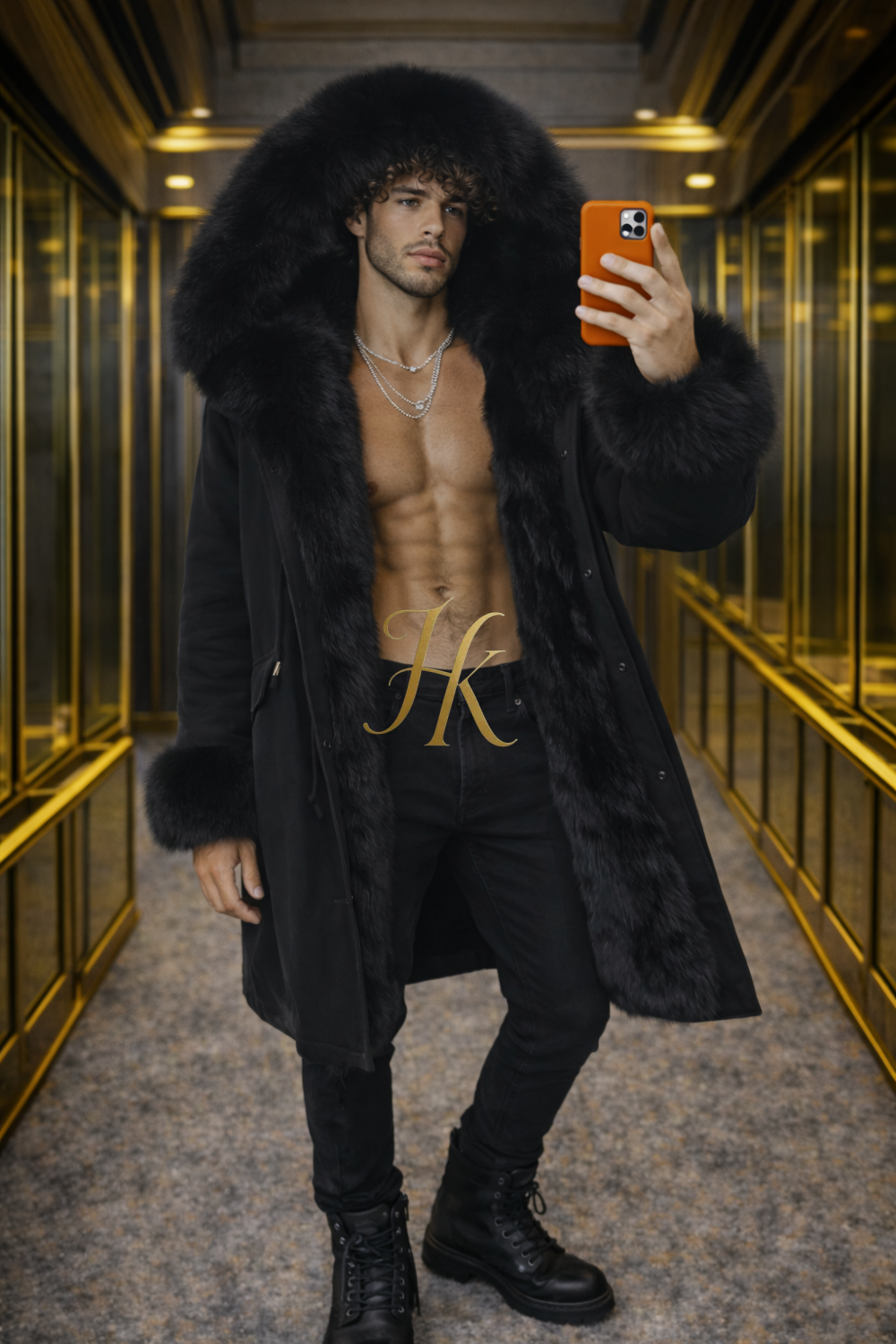 Luxury Fur Hooded Coat – Signature Edition