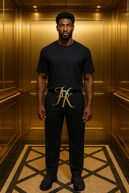 Men’s Summer Cotton Set – T-Shirt & Pants Two-Piece Outfit