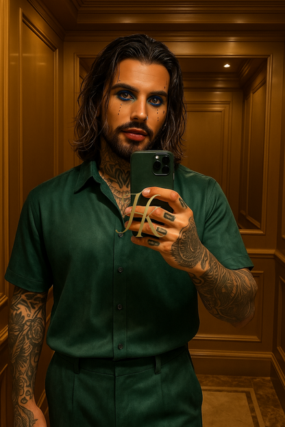 Men’s Luxury Suede Set – Double-Sided Microfiber Matte Shirt & Pants