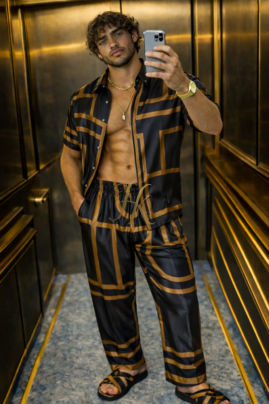 Premium Men’s Silk Satin Set | Limited Edition Silk Shirt & Pants