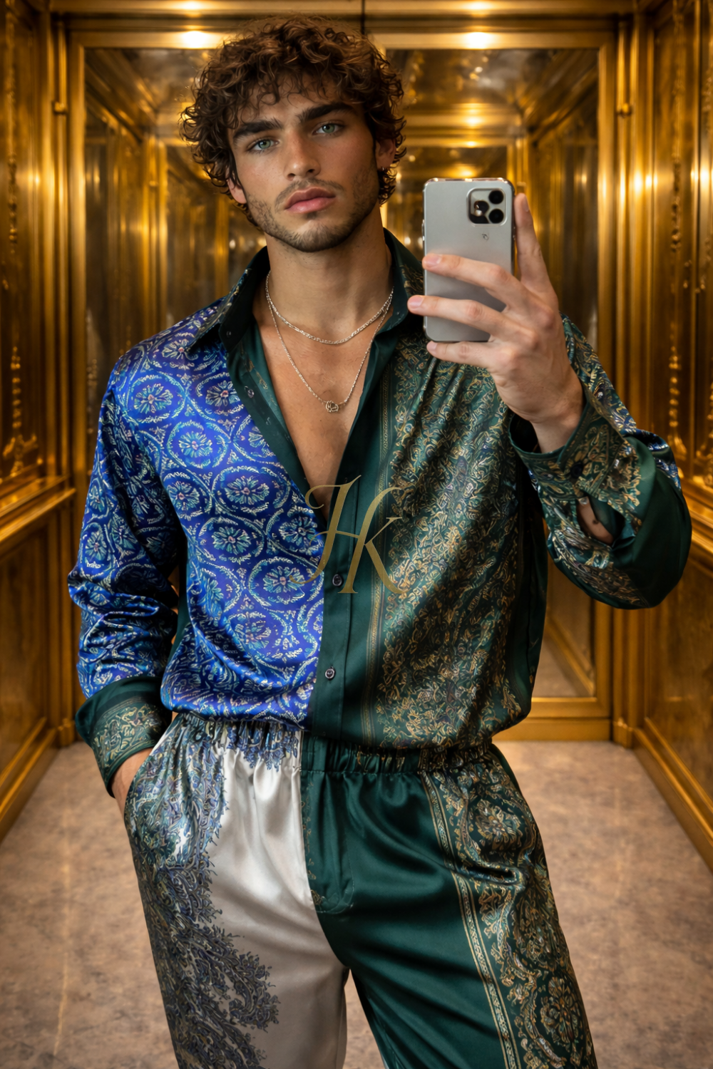 Sovereign Silk Set – Men’s Luxury Printed Shirt & Pants - kayibstrore