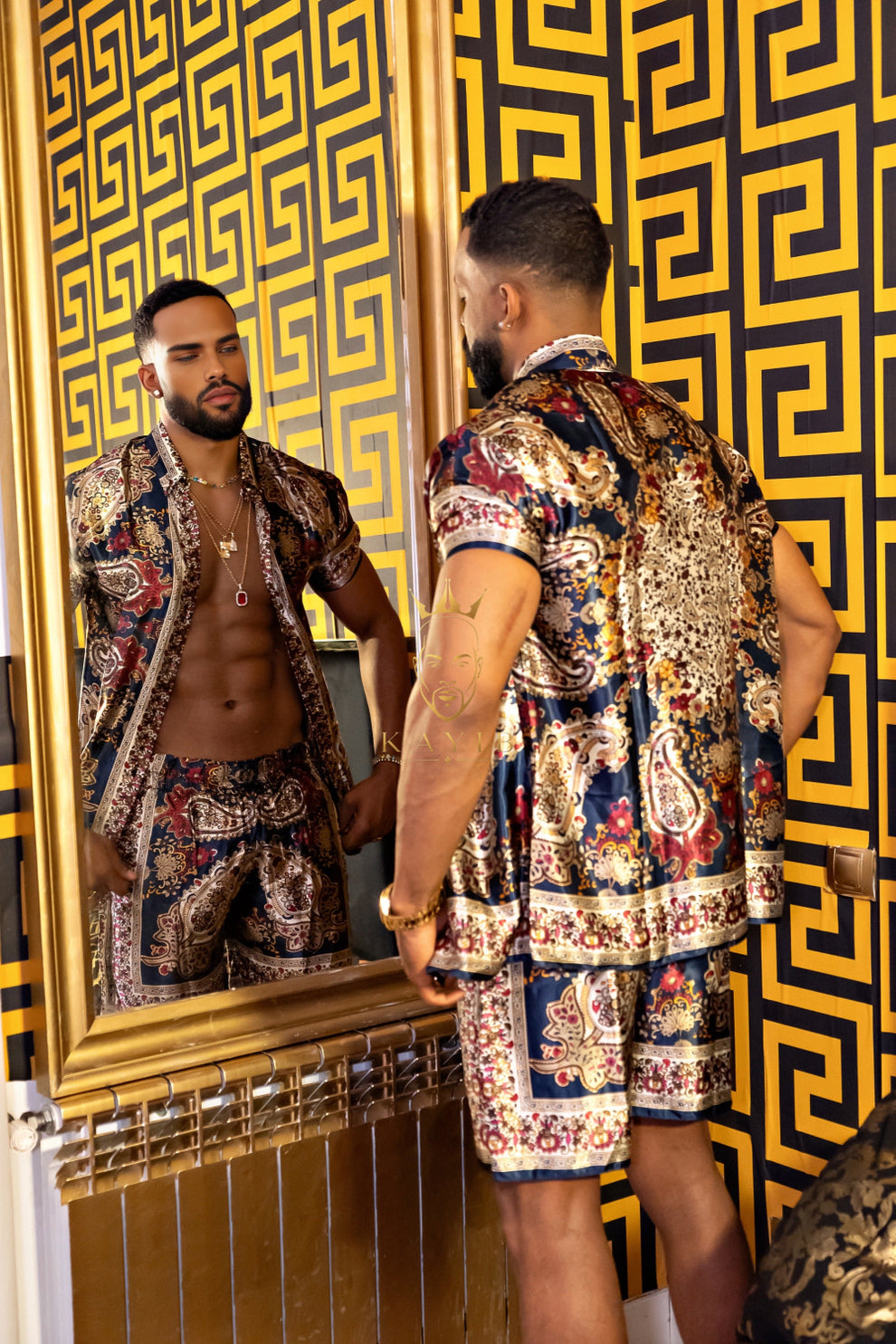 Men’s Luxury Silk Set – 100% Pure Mulberry Silk Shirt & Shorts ...