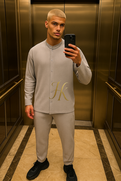 Conjunto de vestido de seda de lujo para hombre rojo