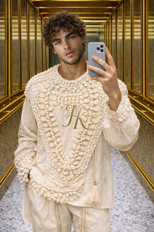 Hand-Embroidered Shell Couture Premium Set for Men | KAYIB