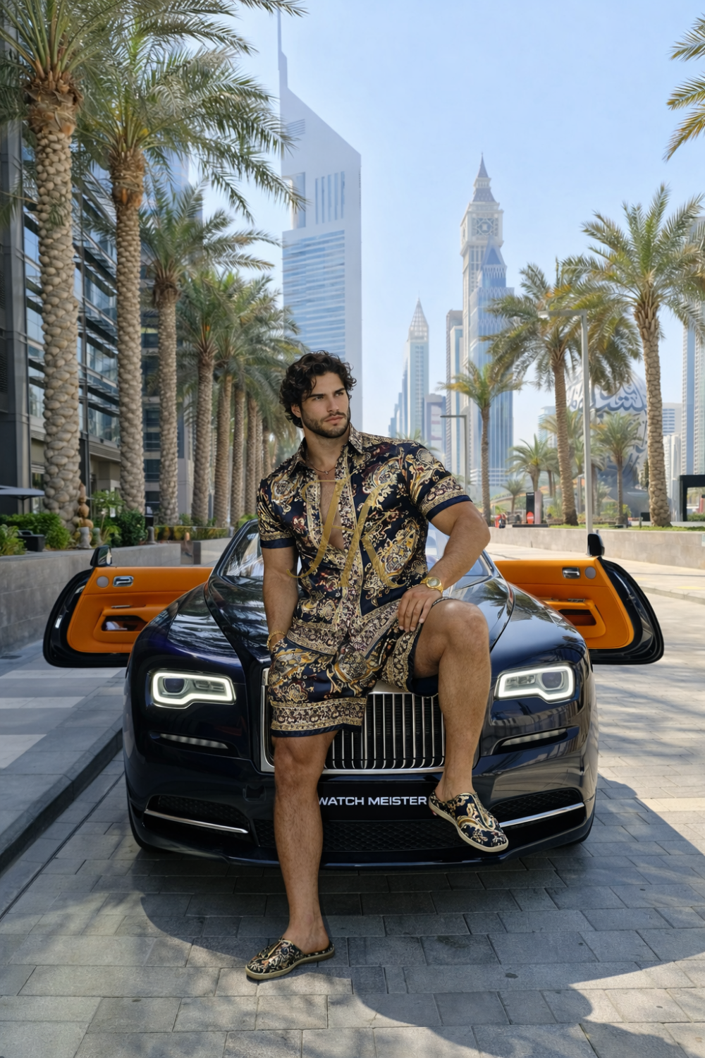 Men’s Luxury Silk Short Set – Effortless Summer Elegance - kayibstrore