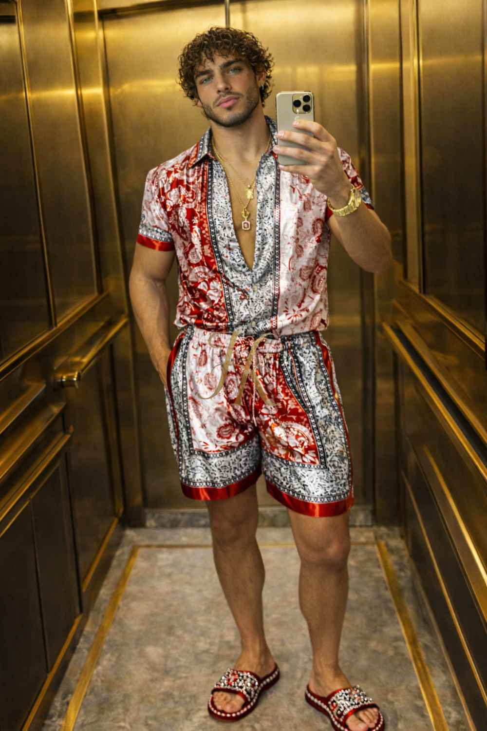 Premium satin silk set with natural luminous sheen