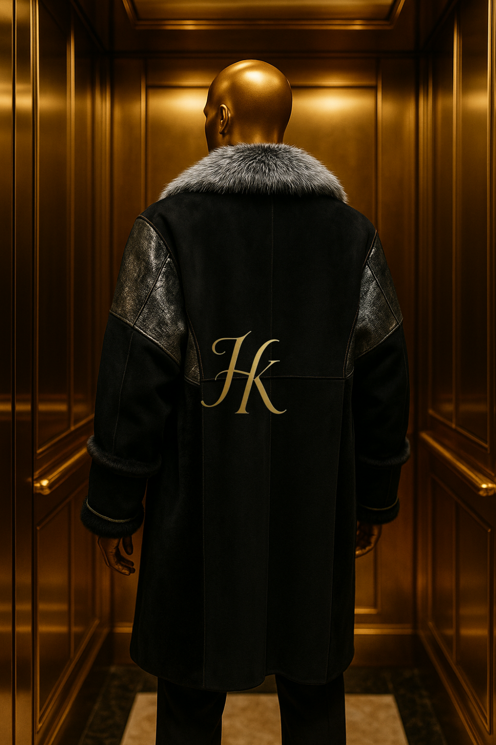 Men’s Premium Faux Fox Fur Coat – Thick Warm European Winter Jacket with Fur Collar