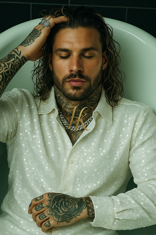Men’s Luxury Embroidered Lace Set – Handmade