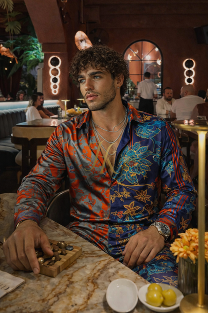 Imperial Silk Statement Set – Men’s Luxury Shirt & Pants Ensemble - kayibstrore