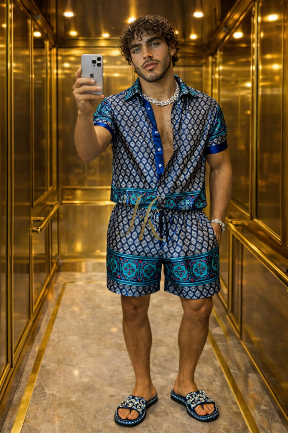 Men’s Silk Satin Set | Exclusive Shirt & Shorts Edition