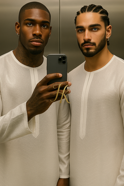Men’s Futuristic Designer Set – Translucent Matte TPU Fabric Shirt & Pants (2-Piece Waterproof Outfit)