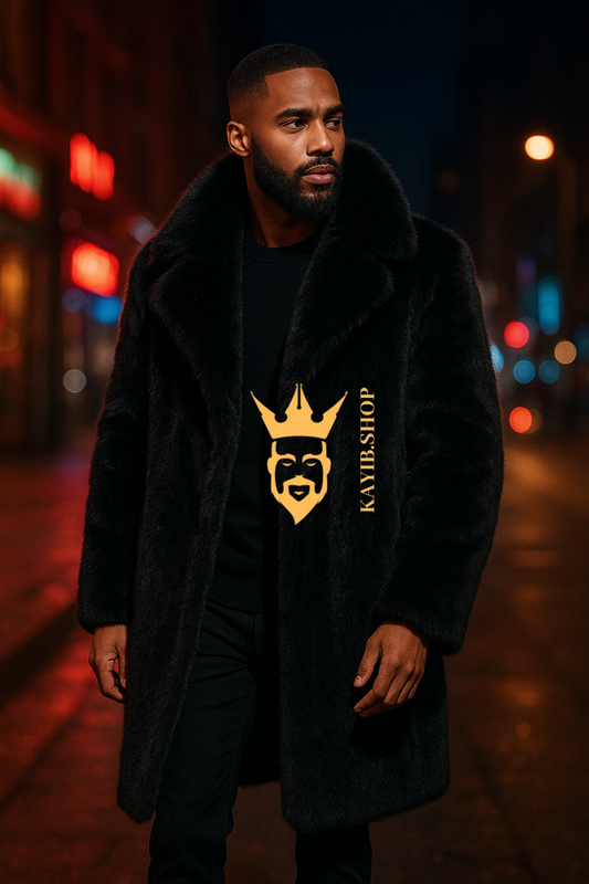 Luxury Black Fox Fur Coat – Timeless Statement Piece