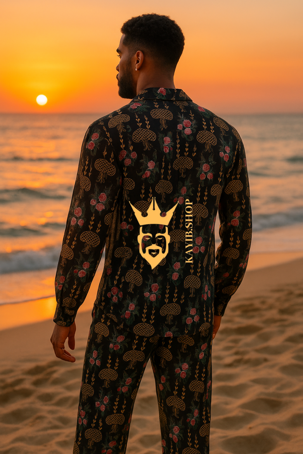 Luxury Men’s Outfit Set – Long Sleeve Shirt & Pants in Pure Rubia Cotton
