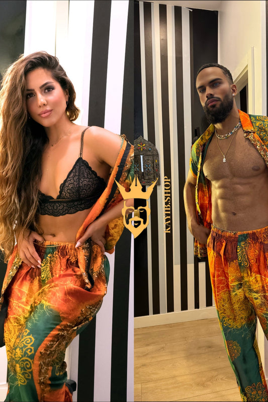 Elegant Couple Matching Outfit – Mulberry Silk Dreams