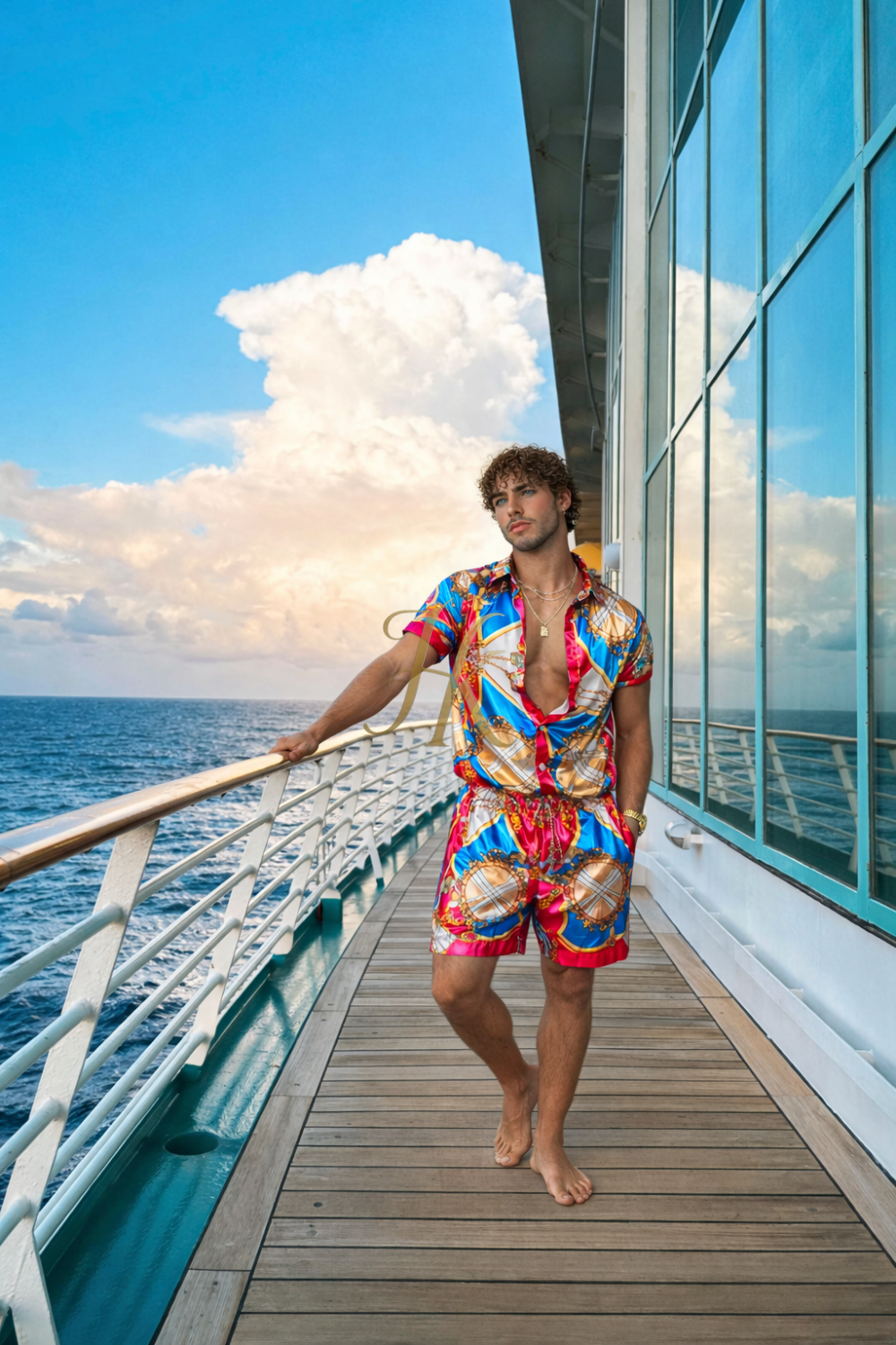Luxury Men’s Silk Satin Set | Exclusive Shirt & Shorts Edition