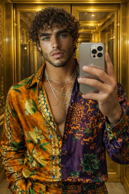 Men’s Silk Resort Set – Refined Shirt & Pants Outfit - kayibstrore