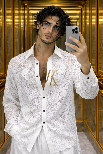 Men’s Elegant Lace & Cotton Set