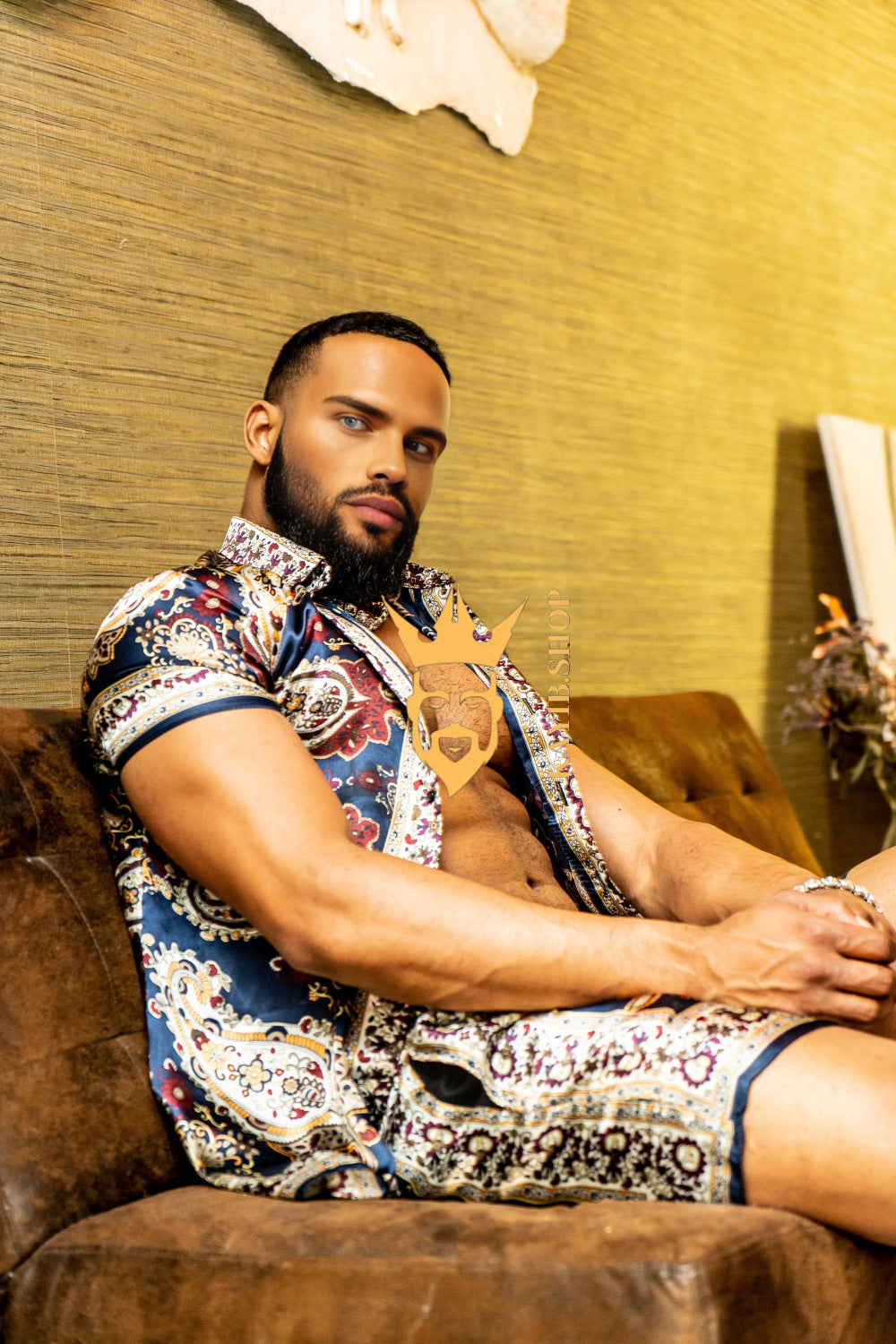 Men’s Luxury Silk Set – 100% Pure Mulberry Silk Shirt & Shorts | Limited Edition Outfit - kayibstrore