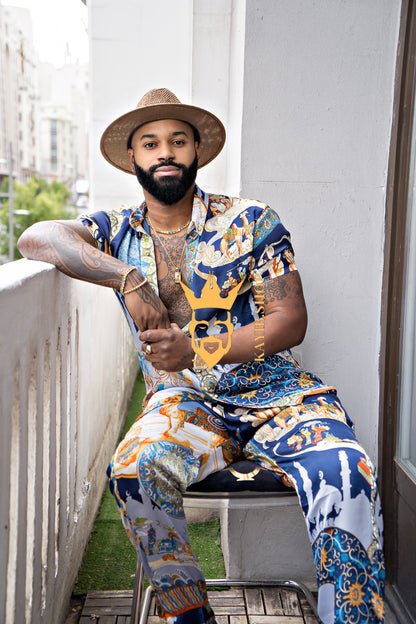 Men's Luxury Silk Rave Wear Set