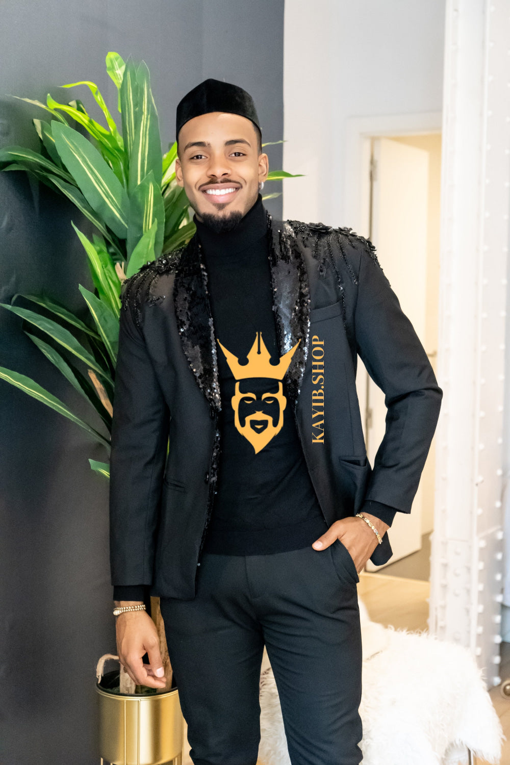 Handmade Custom velvet blazer Men's Suit with Sheer Velvet Lapel - Elevate Formal Style | KAYIB - kayibstrore