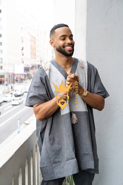 Luxury Elysian Linen: Handcrafted Kimono-Inspired Men's Top