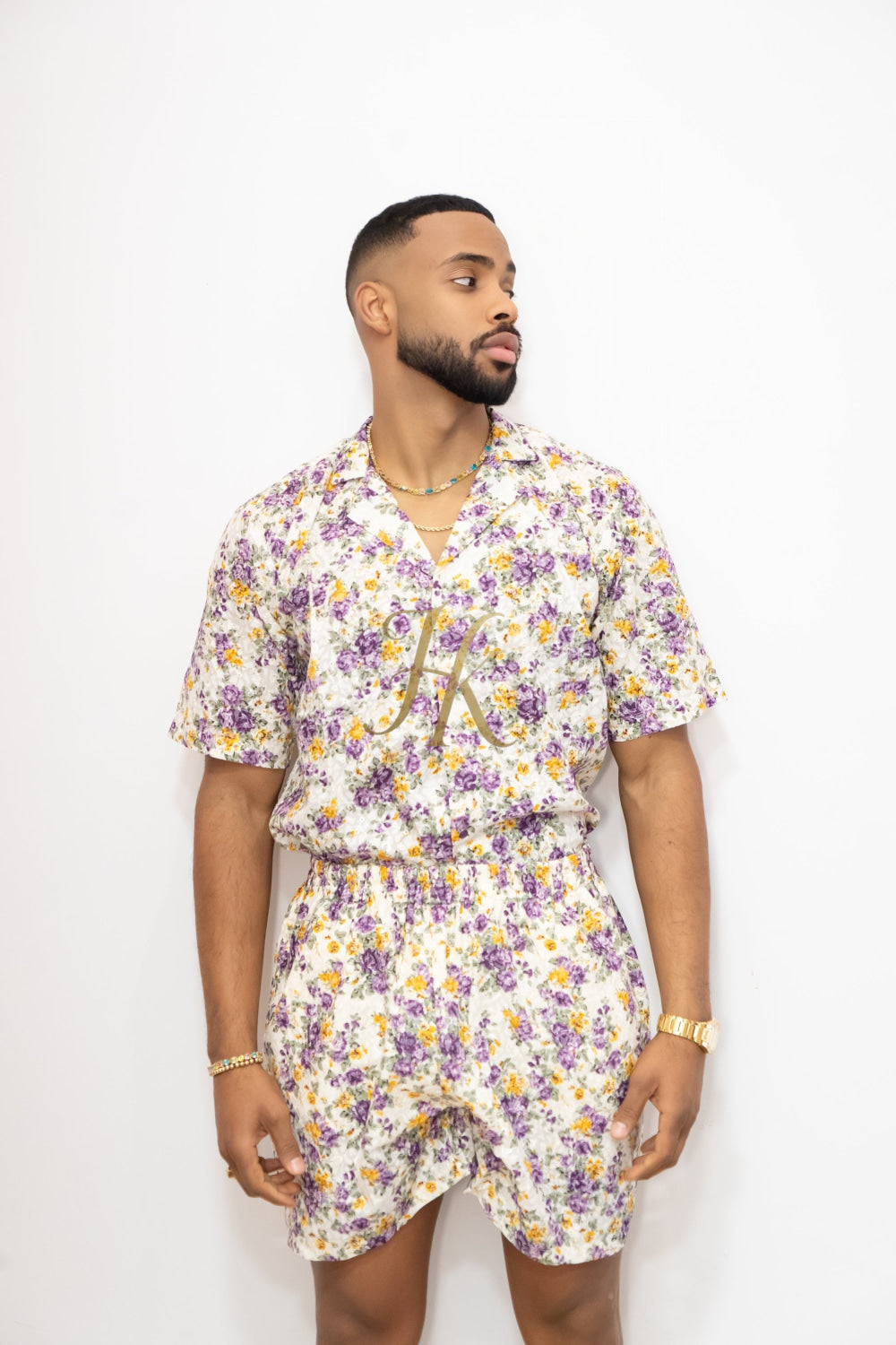 Flowers Spring/Summer Men's Lace Two-Piece Clothing - kayibstrore