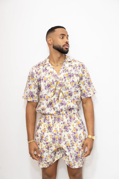 Flowers Spring/Summer Men's Lace Two-Piece Clothing - kayibstrore