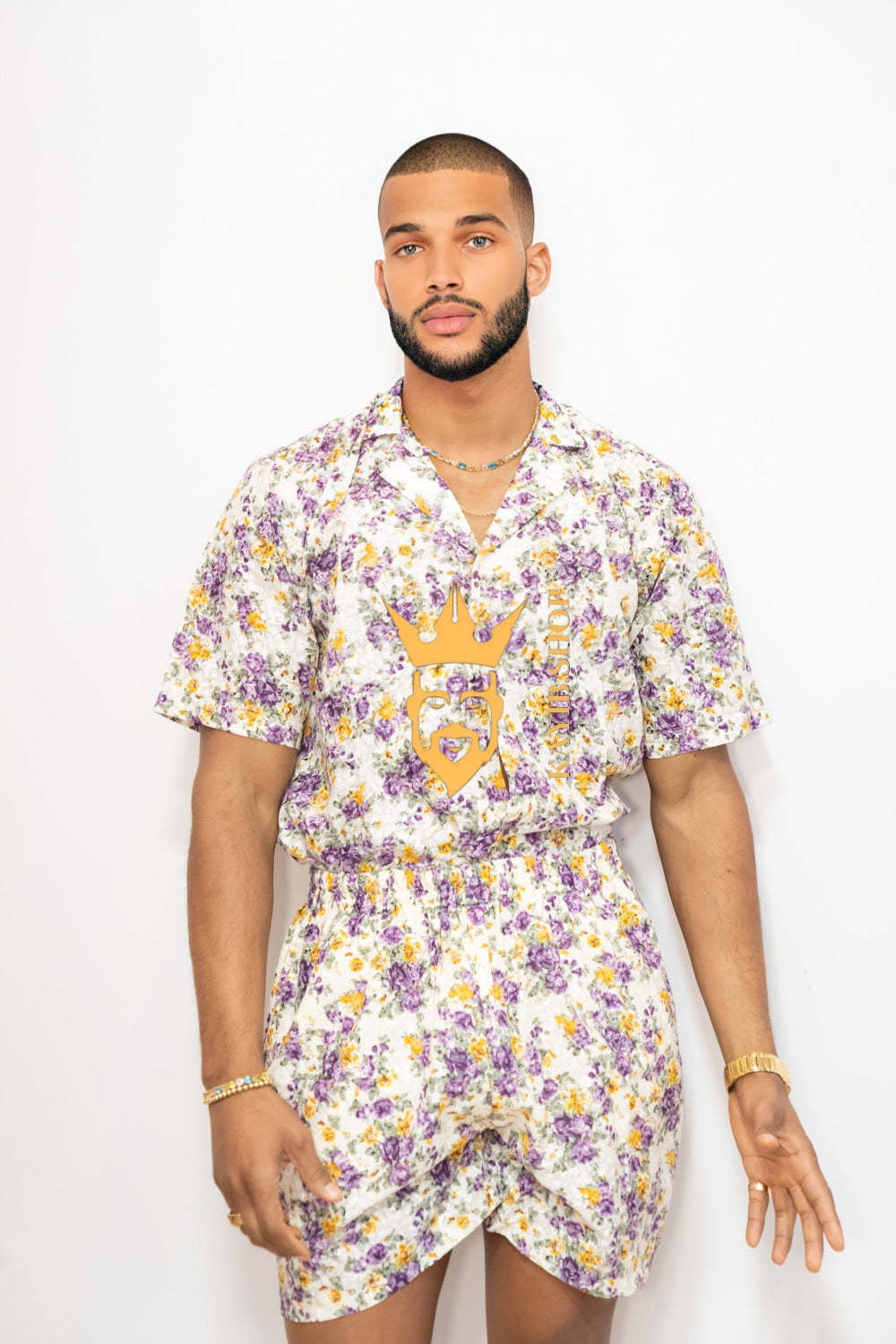 Luxury Flowers Spring/Summer Men's Lace Two-Piece Clothing