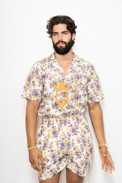 Flowers Spring/Summer Men's Lace Two-Piece Clothing