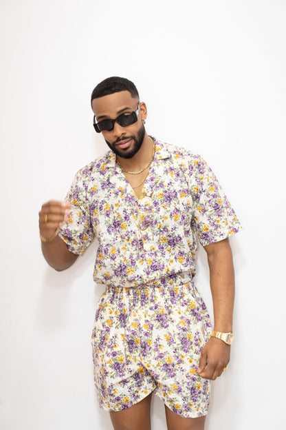 Luxury Flowers Spring/Summer Men's Lace Two-Piece Clothing - kayibstrore