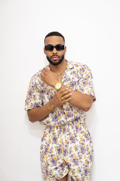 Luxury Flowers Spring/Summer Men's Lace Two-Piece Clothing - kayibstrore