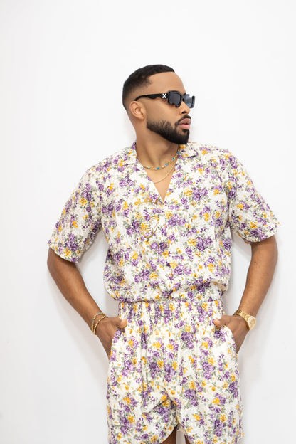 Luxury Flowers Spring/Summer Men's Lace Two-Piece Clothing - kayibstrore