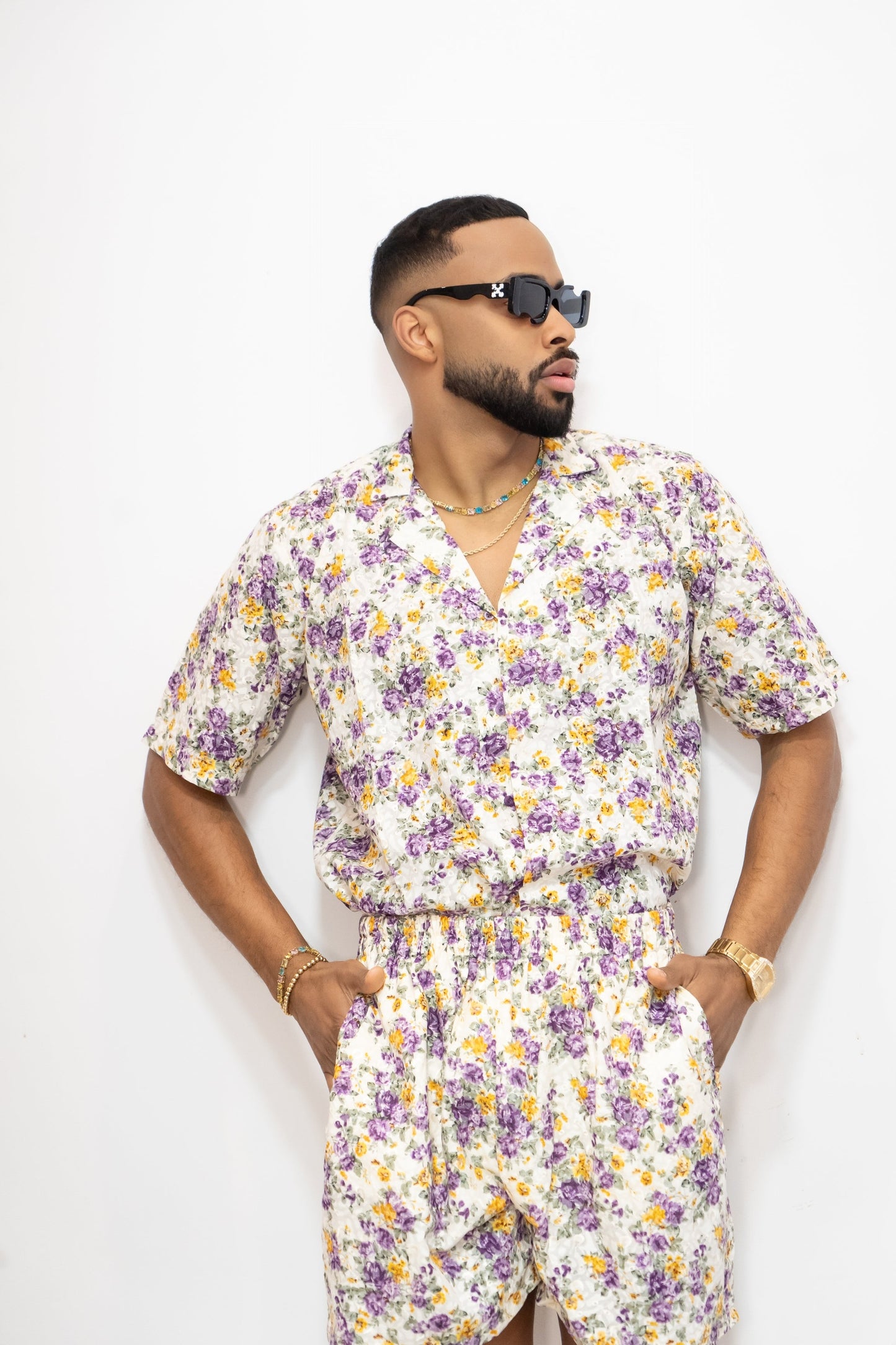 Luxury Flowers Spring/Summer Men's Lace Two-Piece Clothing - kayibstrore