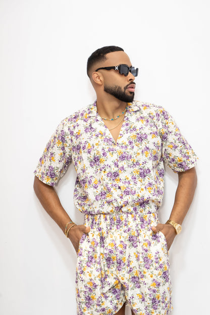 Luxury Flowers Spring/Summer Men's Lace Two-Piece Clothing - kayibstrore