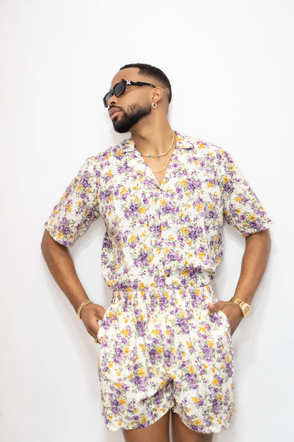 Luxury Flowers Spring/Summer Men's Lace Two-Piece Clothing - kayibstrore
