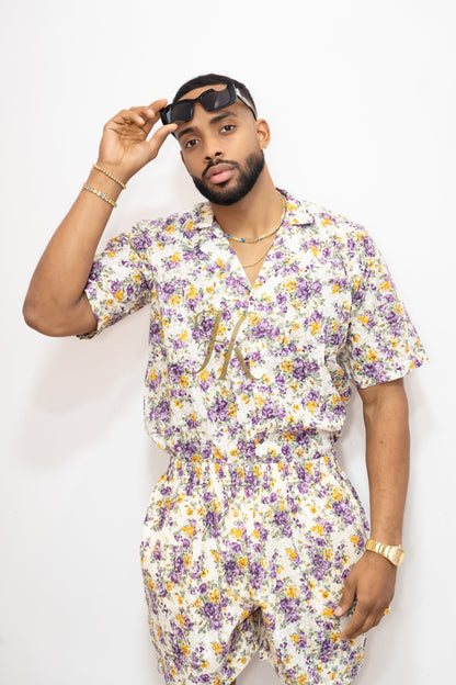 Flowers Spring/Summer Men's Lace Two-Piece Clothing - kayibstrore